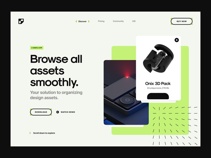 Hero header concept by Tran Mau Tri Tam ✪ for UI8 on Dribbble