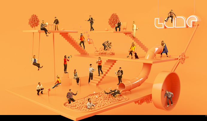 The Lane Agency Profile page #c4d #3d #orange