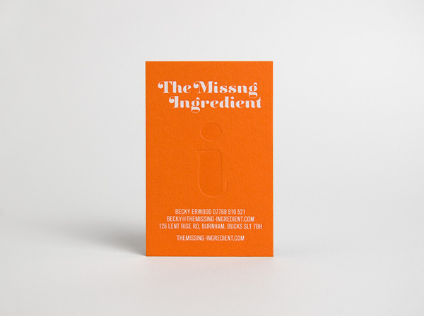 The Missing Ingredient on Behance #business #card #food #logo #layout #gfsmith #foil
