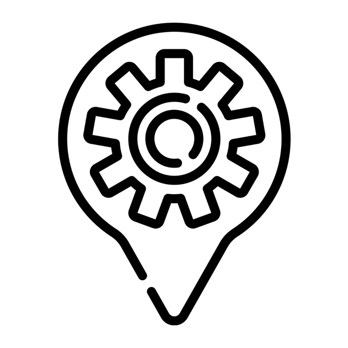 See more icon inspiration related to maps and location, map pointer, map point, map location, placeholder, navigation, setting, marker, pin, point, interface, signs, gear, cogwheel and location on Flaticon.