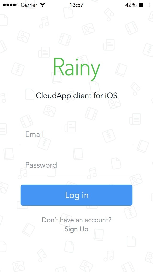 CloudApp login form #form #ui