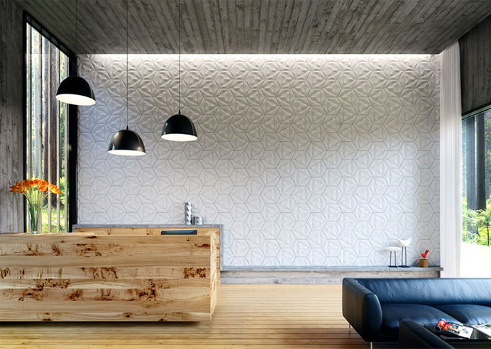 Organic Geometric Concrete Tile by KAZA Concrete concrete tile collection interior #wallcoverings #tiles #concrete #geometric