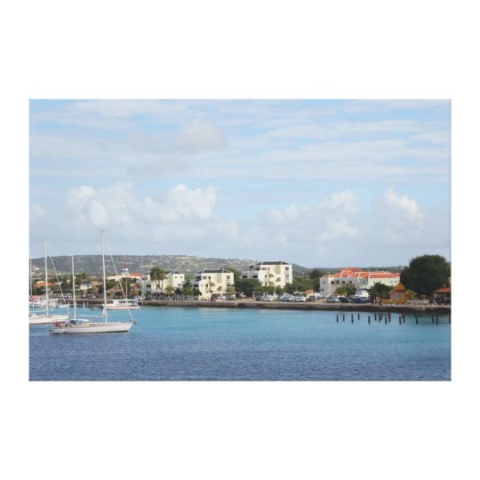 Bonaire Kralendijk Harbor Sailing Boats Canvas Print