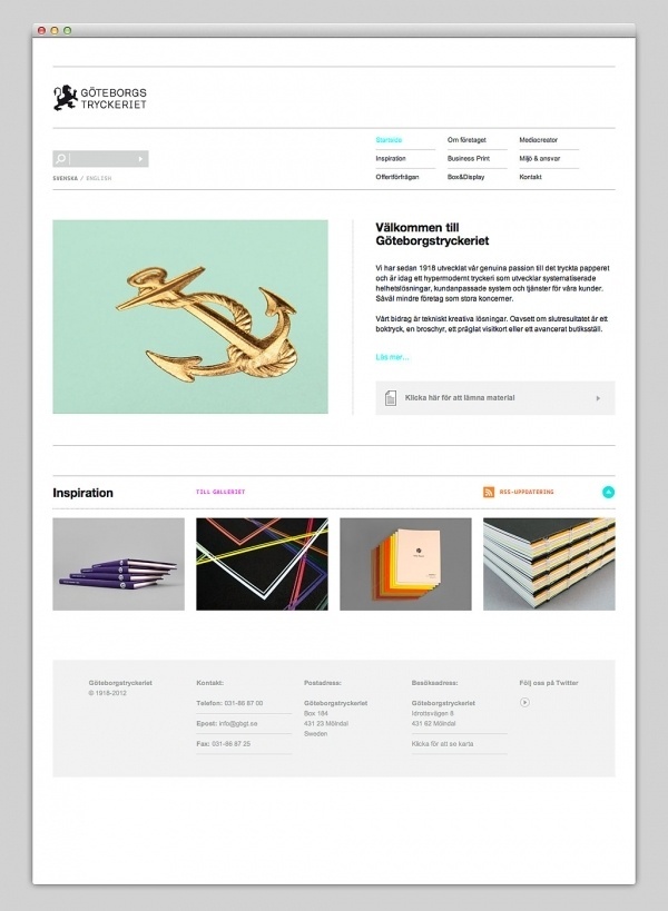 Websites We Love — Göteborgstryckeriet #design #web #webdesign