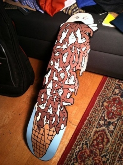 Ice Cream Board #cream #painted #skateboard #paint #illustration #handmade #type #ice #typography
