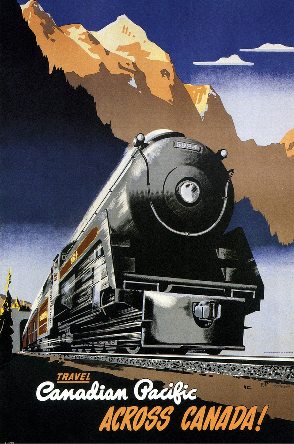 Peter Ewart, Travel Canadian Pacific across Canada! 1947 #travel #advertising #illustration #vintage #pacific #canadian