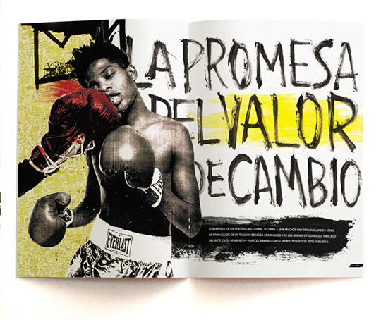 Jean Michel Basquiat | La joyita del mercado del arte on Behance #basquiat #punch #yellow # boxing #type