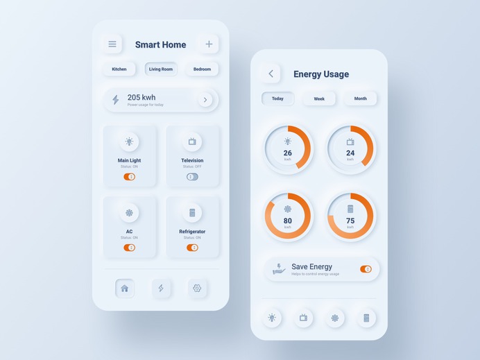 SKEUOMORPH SMART HOME APPLICATION BY ARUN PP