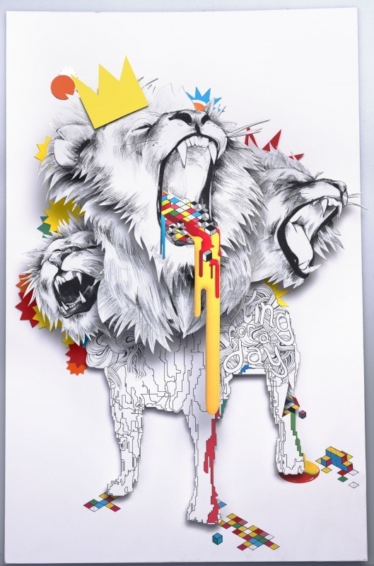 Vault49 | Portfolios | 3D Sets | Iso Lion #lion #design #illustration #bricks #3d