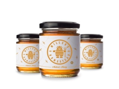 Natural Honey package label #bee #label #logo #hive #honey #bear #country