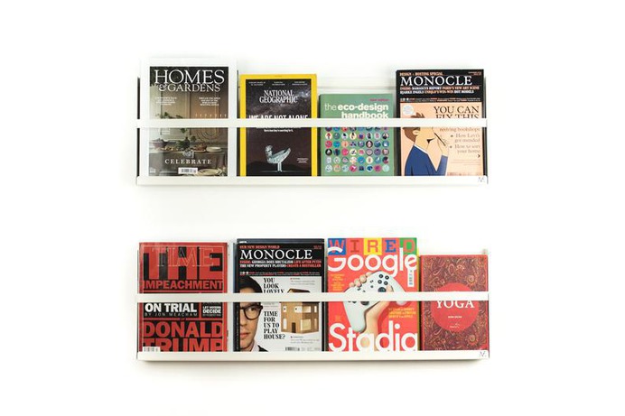 Wall Magazine Rack in White / White Wall Decor / Design image 4