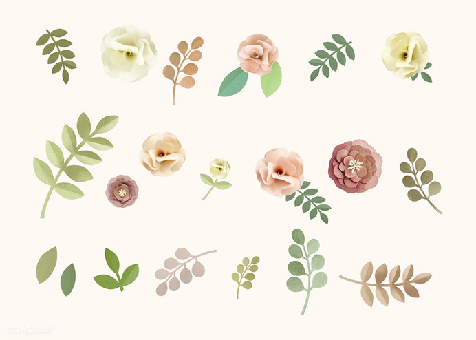 These floral designs are made from paper - www.rawpixel.com