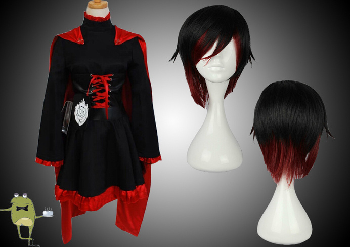 RWBY Ruby Rose Cosplay Costume Outfits + Wig #rose #costume #ruby #cosplay