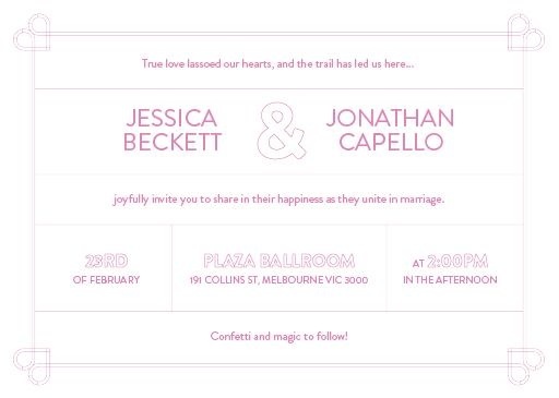 Lassoed Hearts - Wedding Invitations #paperlust #weddinginvitation #weddingstationery #weddinginspiration #design #paper #cards #print #dig