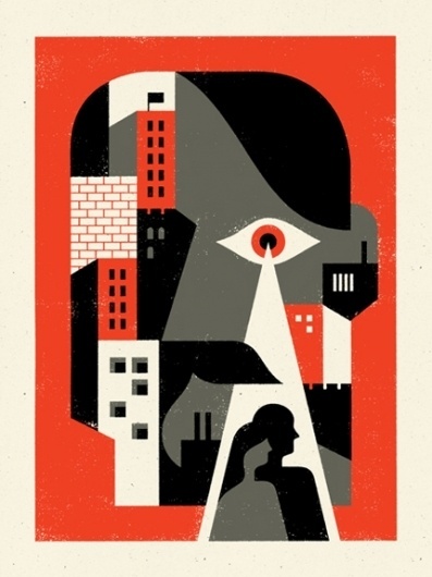 Doublenaut | Blog: ‎"Big Brother Is Watching You" #doublenaut #matt #illustration #poster #1984 #mccracken #andrew