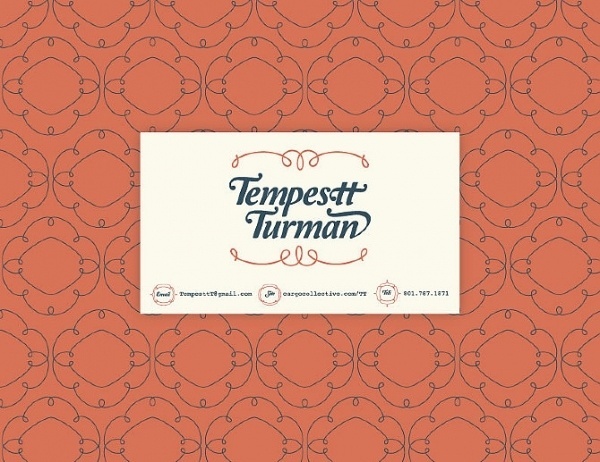 Tempestt - details #business #card #mint #vintage #type #blue