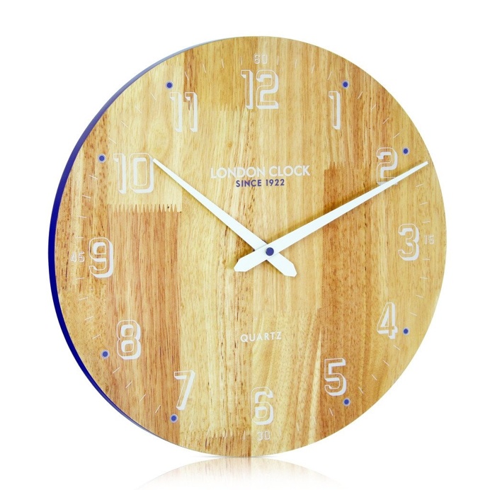 London Clock Company 'Drift' Soild Wood Wall Clock, 35cm