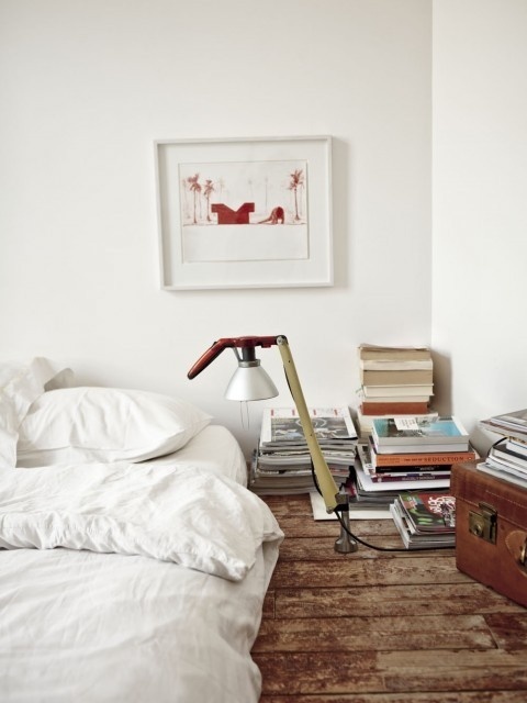 CJWHO ™ (Cosmopolitan Loft Bedroom | photography: louise...) #loft #white #bedroom #books #interiors #photography #bed