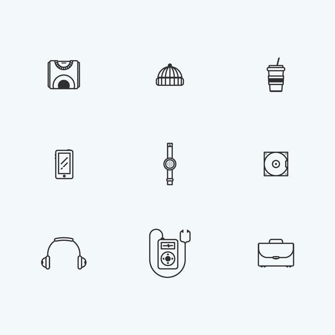 Outline Icon Set by Attico36 #graphic #design #outline #illustration #illustrator #vintage #vector #artwork#minimal #icon