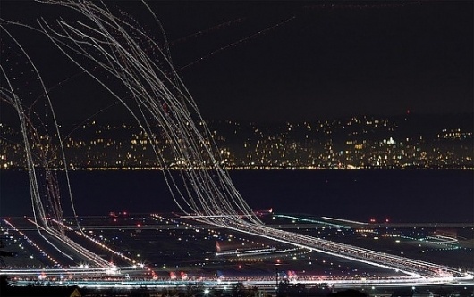 Colossal | art + design #lines #lights #exposure #long #airport #airplanes