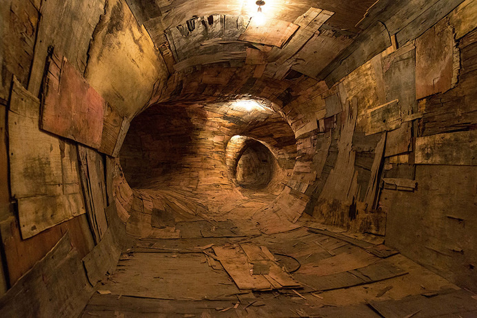 Henrique Oliveira Constructs a Cavernous Network of Repurposed Wood Tunnels at MAC USP #wood #installation