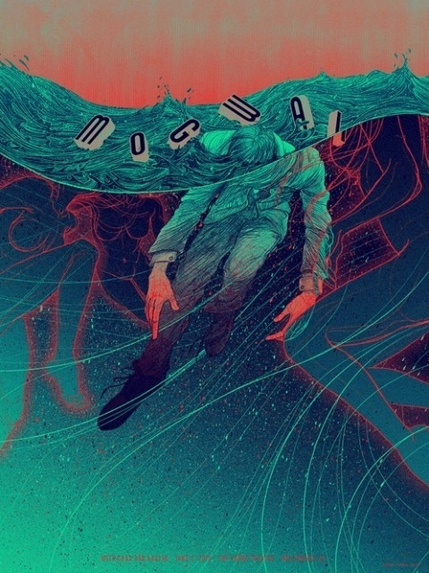 b0f2a51f72cca68c7c6e3cd7eb0ec160_L.jpg (480×640) #illustration #poster #music #line #water #concert #mogwai #drowning
