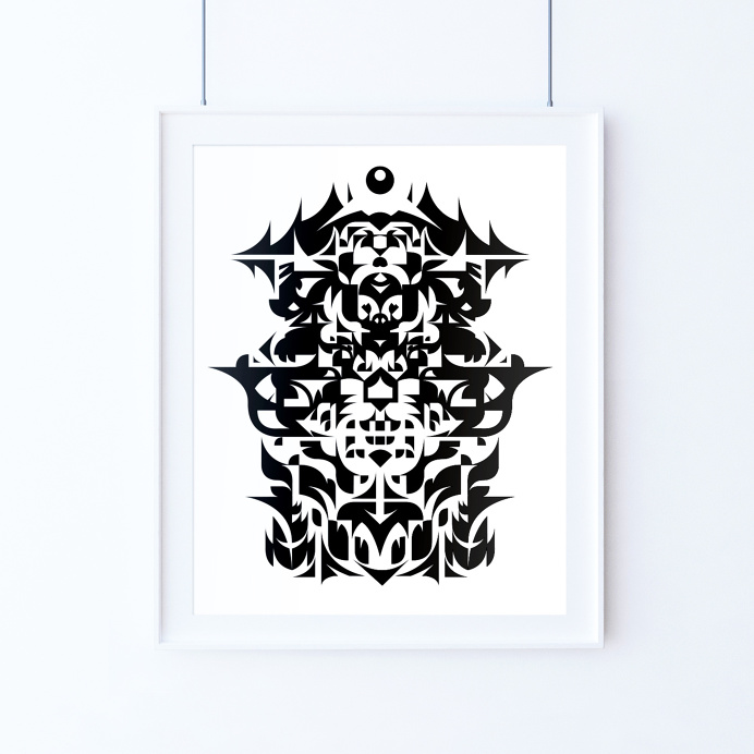 i have a dream and a nightmare #illustration #abstract #black #white #silkscreen