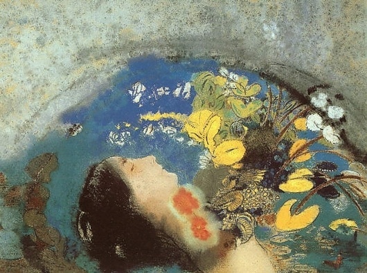 Redon-Ophelia.jpg 640×477 pixels #illustration #redon #drawing #painting