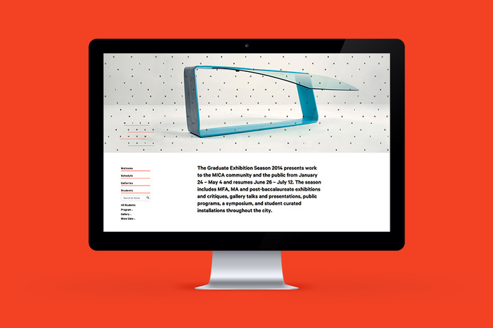 MICA Grad Show 2014 Â Â | Â Â View on Behance This year-long project pulled together content from the Maryland Institute College of Arts #catalog #neon #print #website #grid #digital #layout #web #editorial #brochure #typography