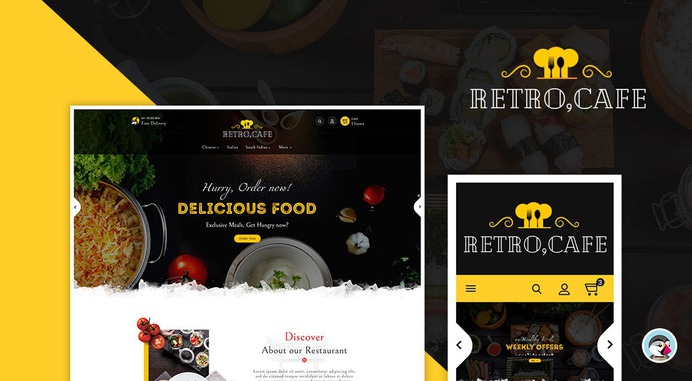 #Retro #Cafe - #Food & #Dishes - #Prestashop #Responsive #Theme | #TemplateTrip #eCommerce #Website #Design #Template