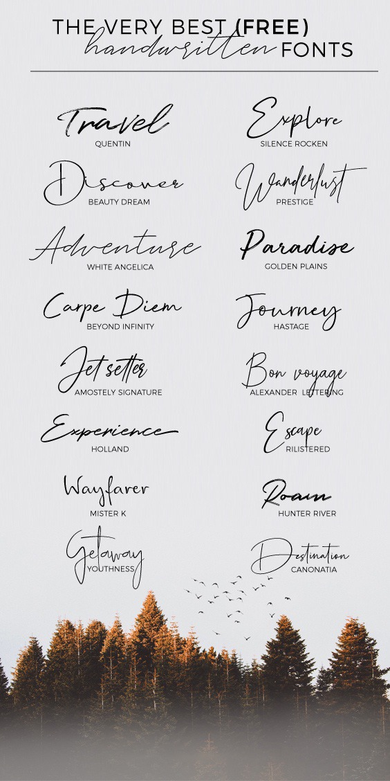 16 FREE HANDWRITTEN FONTS FOR BLOGGERS IN 2019