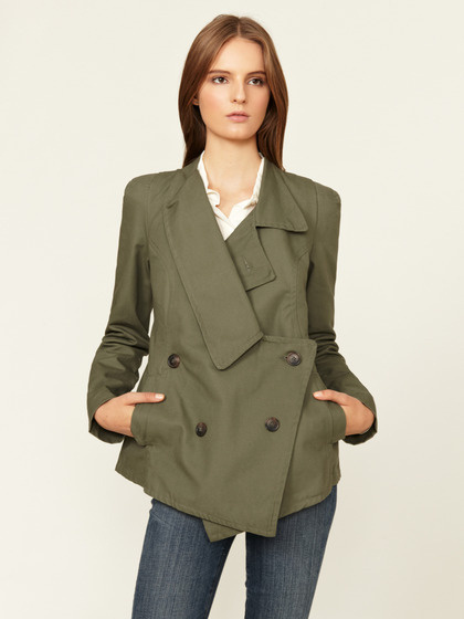 Grey Antics Asymmetrical Cotton Peacoat #jacket #gilt