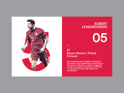 Ui layout for latest concept project covering The 10 best footballers in the world in 2015. ui, football, poster, editorial, red, concept,