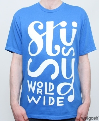 Stussy x Parra Worldwide Tee Blue #stussy #tshirt #tee #type #parra