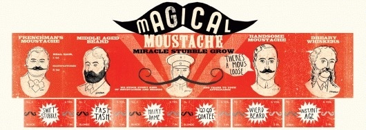 magicalmoustache.gif 1191×425 pixels #packaging #retro #vintage