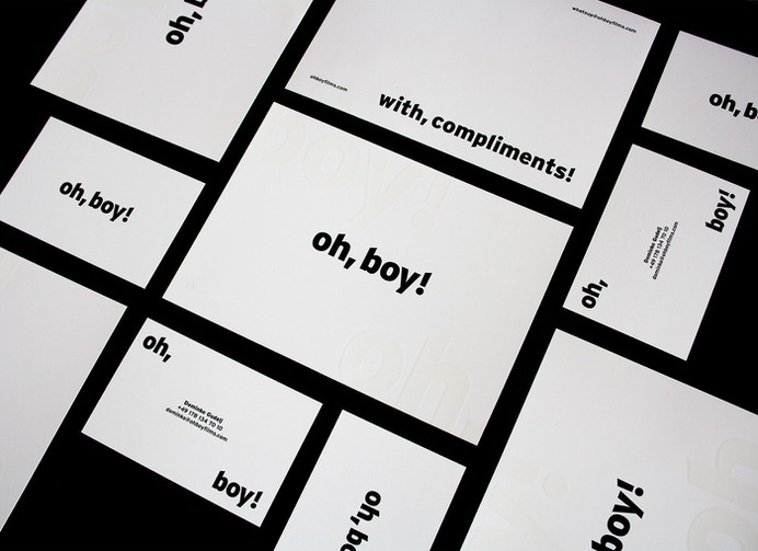 Oh Boy! Branding - Mindsparkle Mag Great simple black and white corporate design for Oh Boy! – a young film-production company based in Germany. #logo #identity #branding #design #color #photography #graphic #design #gallery #blog #project #mindsparkle #mag #beautiful #portfolio #designer