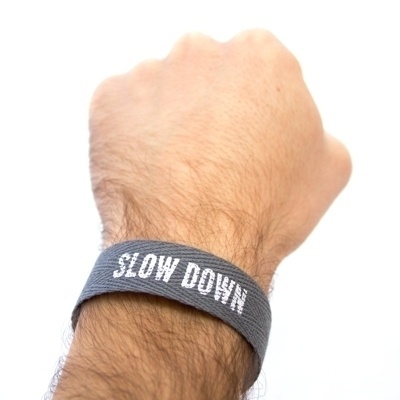 swissmiss #slow #down #bracelet #typography