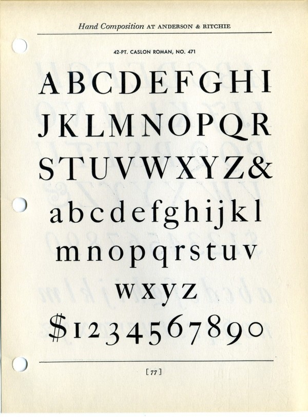 Caslon type specimen #type #specimen #typography