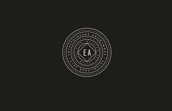 https://www.behance.net/gallery/17299455/Identit-Entrepreneurs-Anonymes #circle #secret #branding #montreal #entrepreneurs #crest #quã©bec #anonymous #logo #monochrome #meet-up #bar #linear #dotted #emblem #minimalist #society #montrã©al #typography