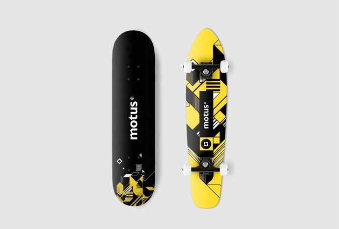Motus Skateboard Branding - Mindsparkle Mag "Motus" (in Latin meaning movement) is a young skateboard company. The designer behind this brand is Leandra Rexhepi who got inspired by the most important Italian avant-garde art movement of the 20th century, the Futurism. #branding #identity #design #color #photography #graphic #design #gallery #blog #project #mindsparkle #mag #beautiful #portfolio #designer
