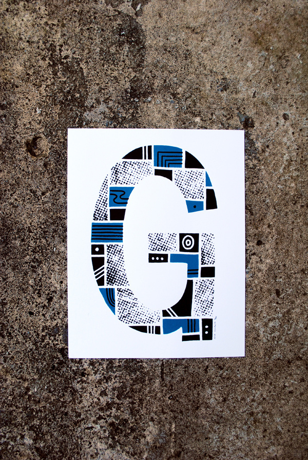 The Letter G #print #screenprint #screen #letter #alphabet #type #blue #typography