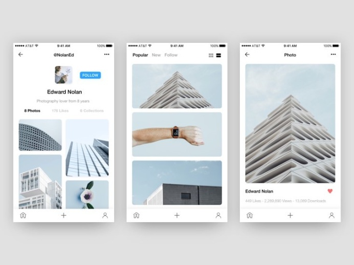 Photo App UI Concept Tempate