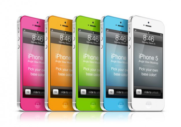 Colorful iphone 5 front mock up Free Psd. See more inspiration related to Mockup, Mobile, Color, Colorful, Iphone, Mock up, Psd, Up, Horizontal, Front and Mock on Freepik.