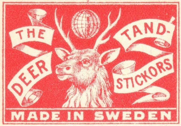 vintage matchbook branding #sweden #red #branding #design #vintage #moose #matchbook