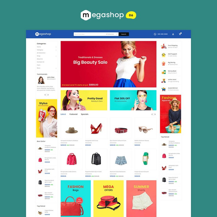 #MegaShop - #Shopify Multi-Purpose Responsive #Theme | #TemplateTrip #eCommerce #Website #Design