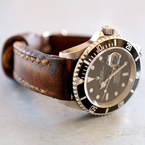 Dailymovement #strap #black #leather #watch #rolex