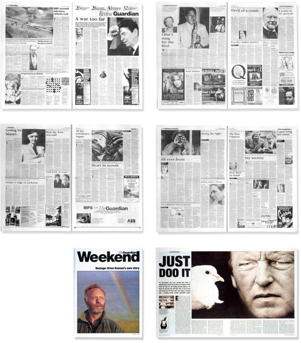 Studio David Hillman Portfolio | Editorial | The Guardian #miller #garamond #hillman #guardian #newspaper #the #grid #80s #helvetica #david