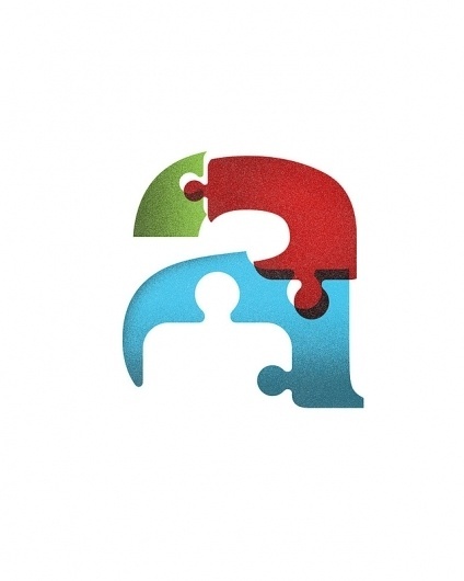 Autism Awareness Art Print by Jon Ashcroft | Society6 #ashcroft #jon #puzzle #letter #autism #awareness #overprint #typography