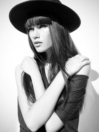 iLuvSkinnyBitches, hannah #fashion #model #black and white #woman