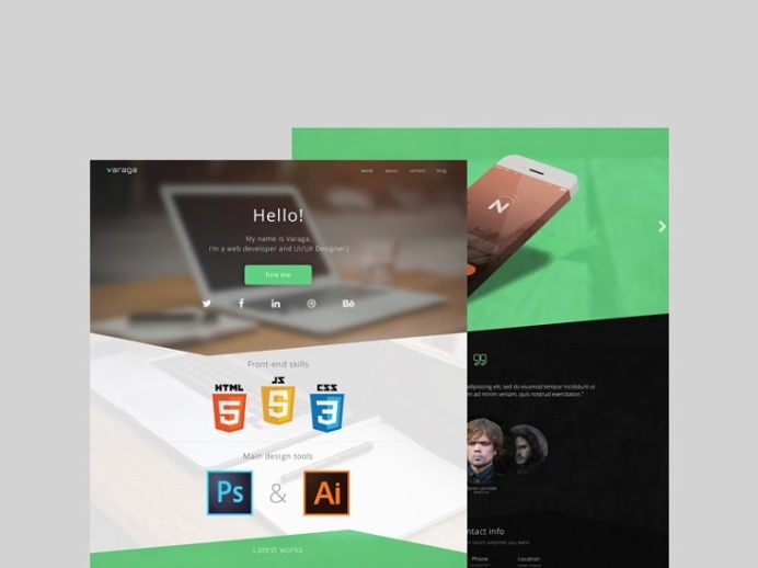 Varaga : Free Landing Page PSD Template